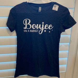 NEXT LEVEL APPAREL JUNIORS TEE SIZE SMALL “BOUJEE ON A BUDGET”